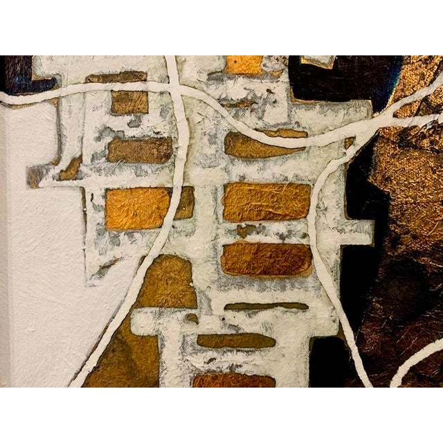 Andrea Stella "Intertwining Musical" Gold Leaf Oil Mixed Media Painting, Figurative Abstract, Italian Contemporary Art, 2010 For Sale - Image 4 of 9