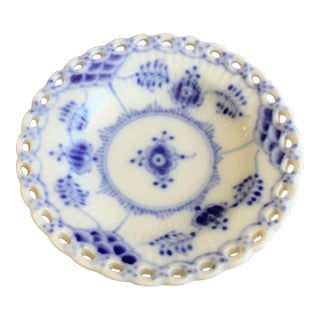 Royal Copenhagen Blue Fluted Full Lace Butter Pat 1004 For Sale