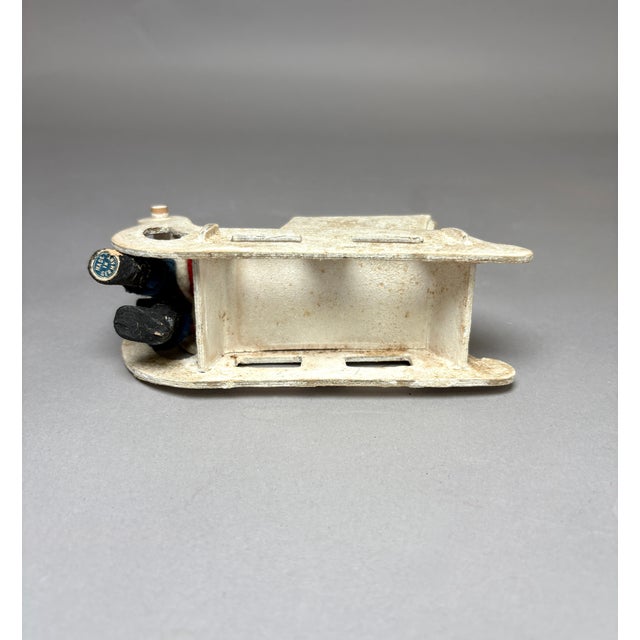 White 1940s Vintage German Putz Santa in Snowy Sleigh With Bottle Brush Tree For Sale - Image 8 of 15