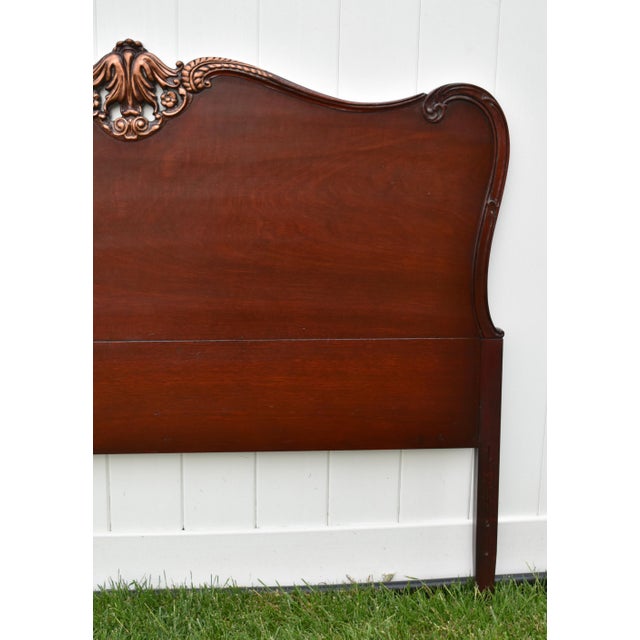 Vintage Mahogany Full Size French Style Headboard W/Burnished