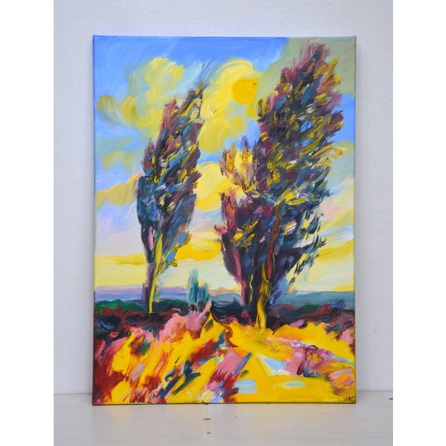 In this oil painting, I captured the vibrant dance of nature using bold, expressionist strokes that blend the genres of...