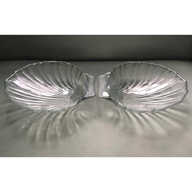 Vintage Pressed Glass Seashell Serving Dishes- a Pair For Sale - Image 12 of 13