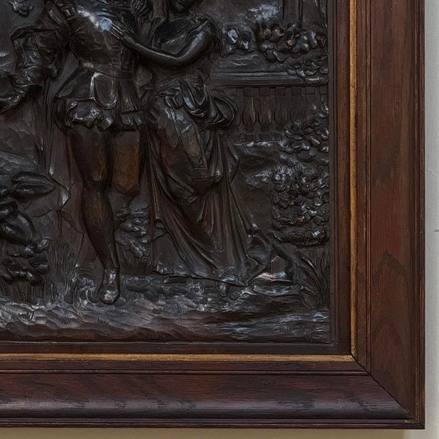 19th Century Renaissance Revival Carved Walnut Framed Panel For Sale - Image 9 of 16