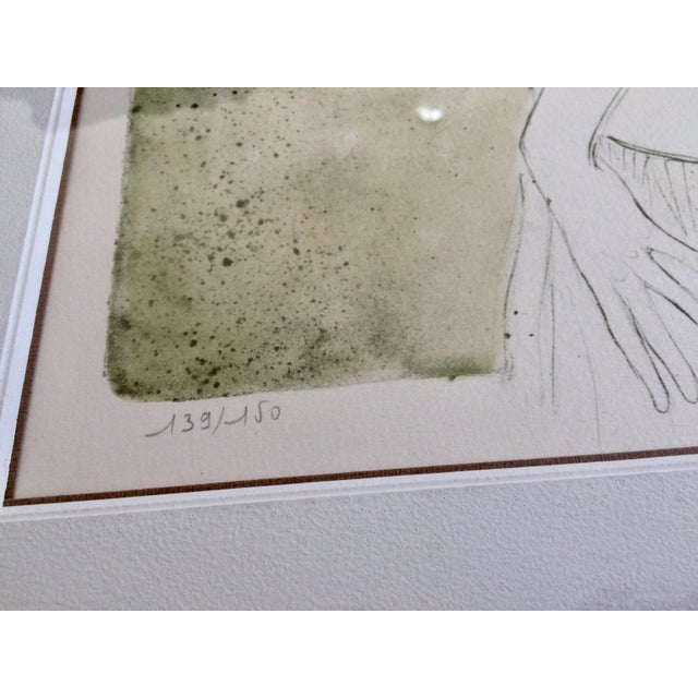 Original Art Litho Lithograph print "Naked Lady with skirt" by Bernard Chang, 1970's. Signed by artist and numbered...