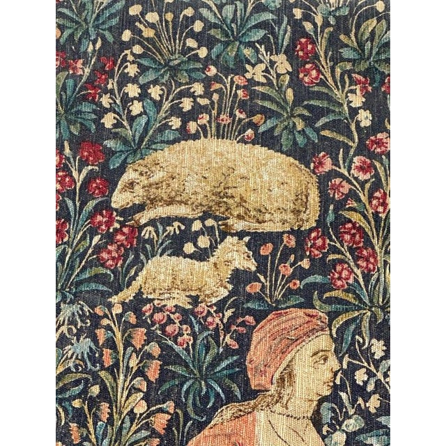 French Aubusson Style Screen Printed Hand Tapestry, 1960s For Sale - Image 6 of 18