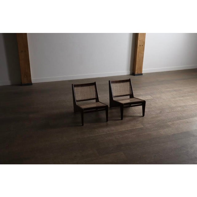 PJ-SI-59 Kangaroo Chairs from Pierre Jeanneret, India, 1955, Set of 2 For Sale - Image 9 of 18