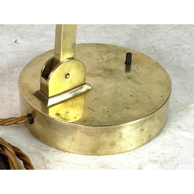 Brown Art Deco Banker Table Lamp, Former Czechoslovakia, 1920s For Sale - Image 8 of 17