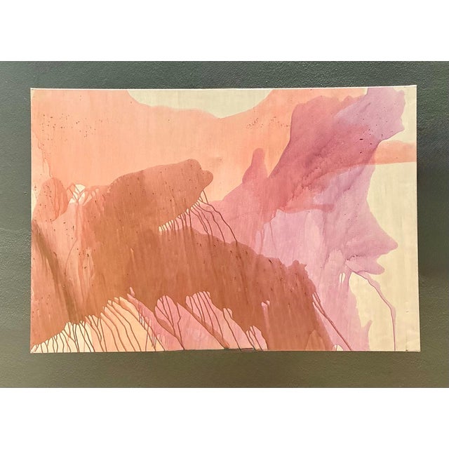 Wood Monumental Vintage Abstract Expressionist Painting on Canvas For Sale - Image 7 of 15
