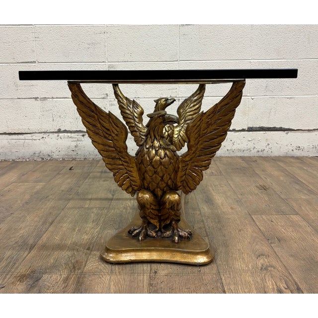 Vintage Italian Made Regency Neoclassical Style Glass Top Coffee Cocktail Table For Sale - Image 12 of 15