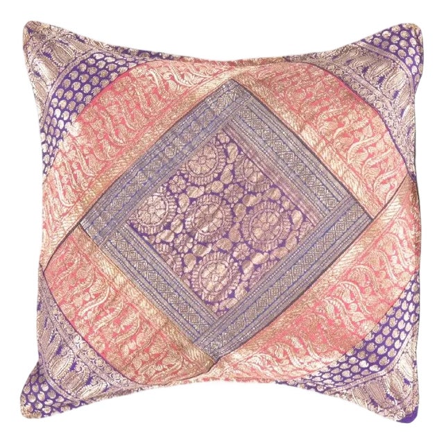 Pasargad DC Sari Silk Square Pillow Case For Sale