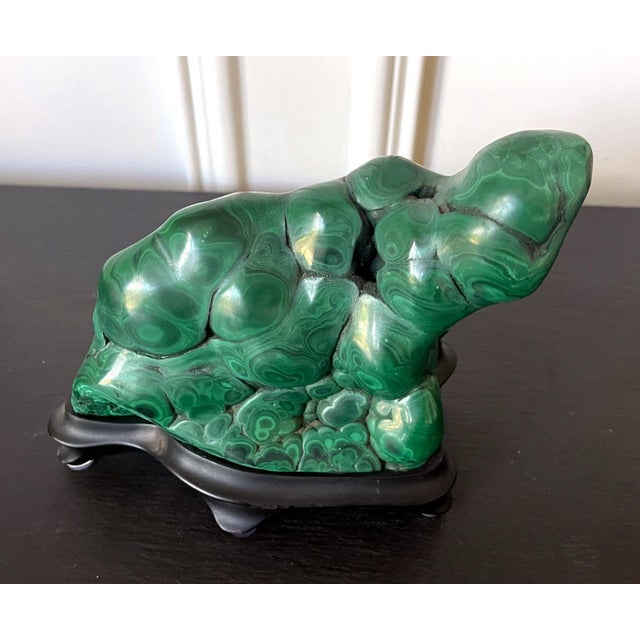 Malachite Rock on Display Stand as a Viewing Stone For Sale - Image 9 of 13