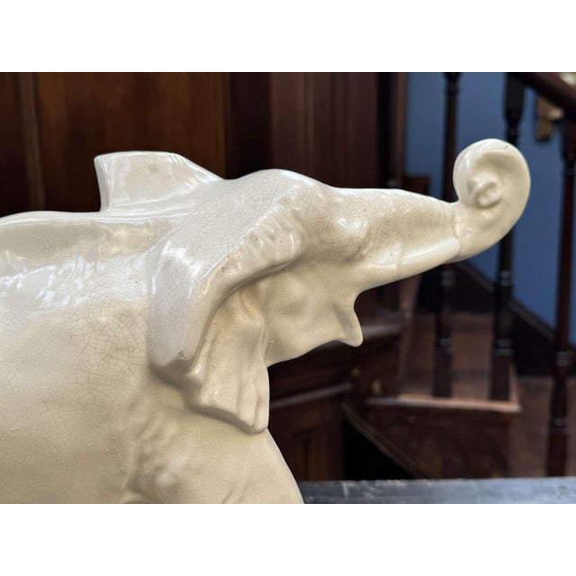 Large Art Deco Ceramic Dolly Elephant from Le Jan, 1930s For Sale - Image 6 of 13