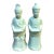 Maitland-Smith Celadon Ceramic Asian Figurines / Statues Set of Two For Sale