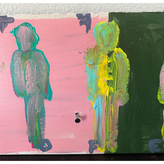 2020s Horizontal Abstract Figurative Painting by Christopher Shoemaker 43.5” Long, Signed For Sale - Image 5 of 10