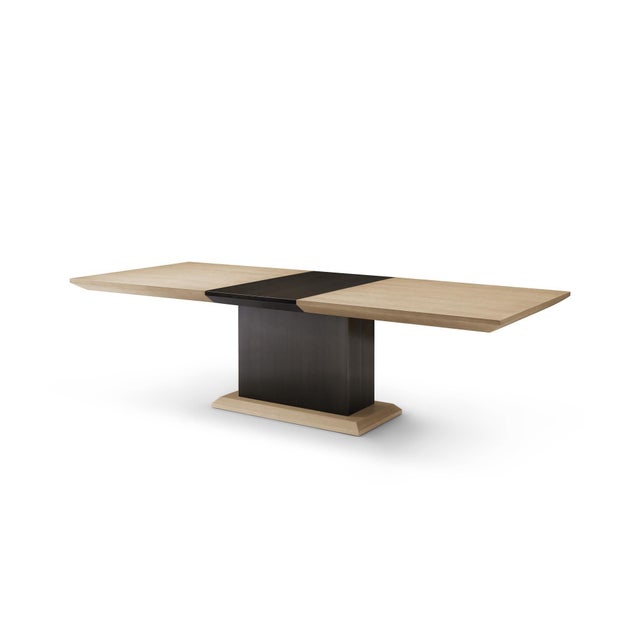 2010s Modern Greg Sheres Style Oak and Bronze Extension Dining Table For Sale - Image 5 of 6