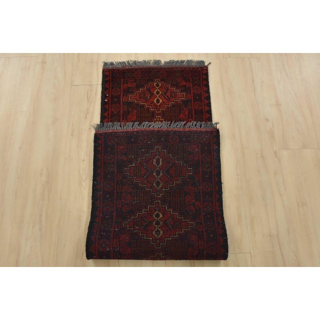 Blue Turkmen Runner 1’8” X 5′ Blue Wool Tribal Hand-Knotted Oriental Rug For Sale - Image 8 of 9