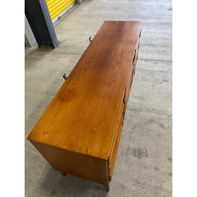 Vintage 9 Drawer Wood Dresser For Sale In Milwaukee - Image 6 of 10