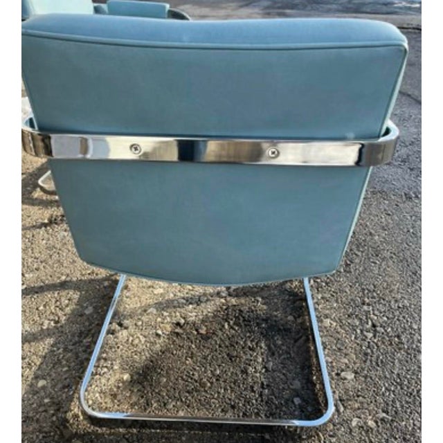 Blue Mid-Century Milo Baughman for Thayer Coggin Institutional Cantilever Chairs -Set of 6 For Sale - Image 8 of 12
