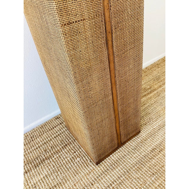 Vintage 1970s Woven Rattan / Reed Tall Art Pedestal For Sale - Image 9 of 12