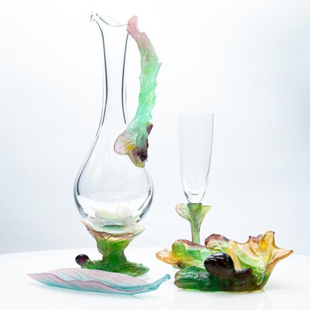 French Exquisite Glass Paste Set from Daum, 1980, Set of 4 For Sale - Image 6 of 12