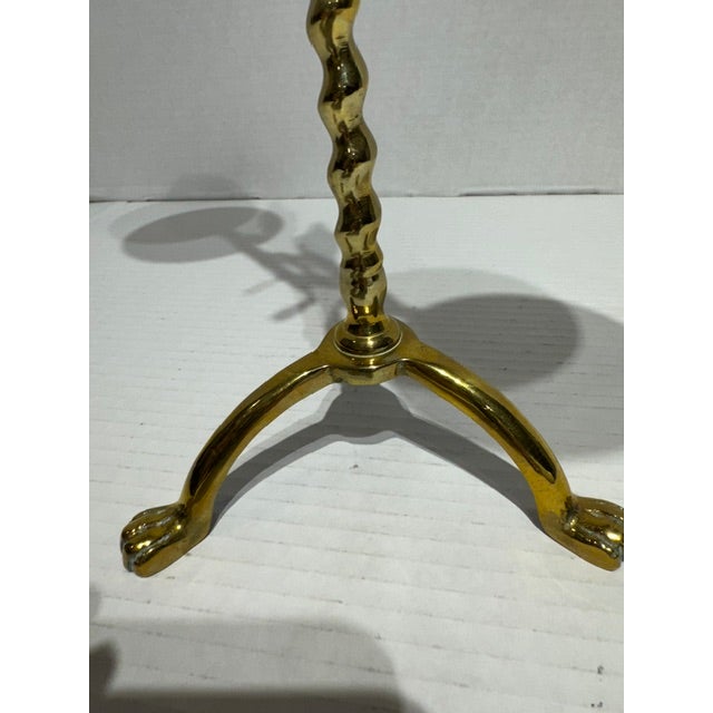 Antique Arts and Crafts Adjustable Brass Student's Candelabra For Sale - Image 4 of 8