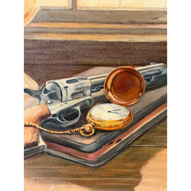 1970s James Hall Southwestern Still Life Painting New Mexico 1971 Trompe l'Oil For Sale - Image 5 of 12