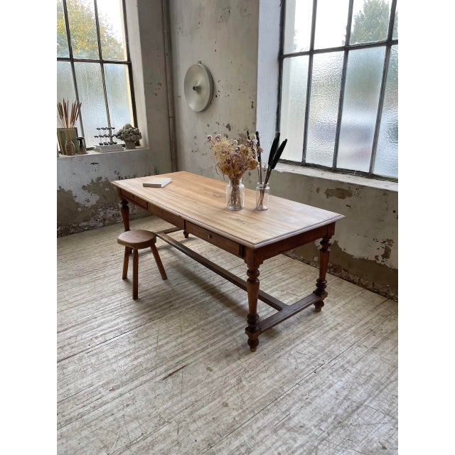 Drapery Farmhouse Table in Walnut For Sale - Image 13 of 18