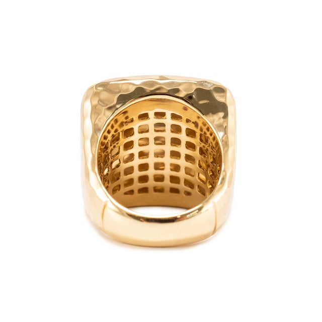 Roberto Coin Martellato 18k Yellow Gold Hammered Dome Ruby Cocktail Ring, Size 6.5 For Sale In Houston - Image 6 of 9