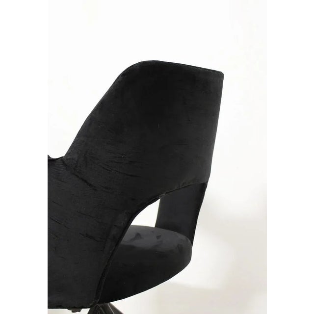 Vintage Metal & Velvet Chair, 1970s For Sale - Image 5 of 7
