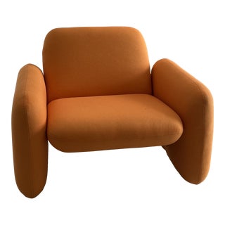 1970s Vintage Herman Miller Wilkes Chiclet Club Chair, Newly Upholstered For Sale