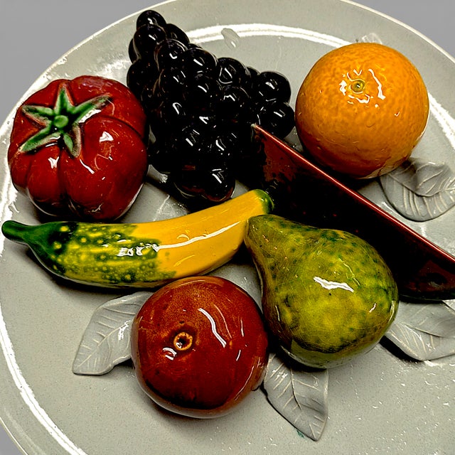 1950s Louca de Caldas mid-century hand-made, life-like Majolica fruits and vegetables from the Silver Coast of Portugal...