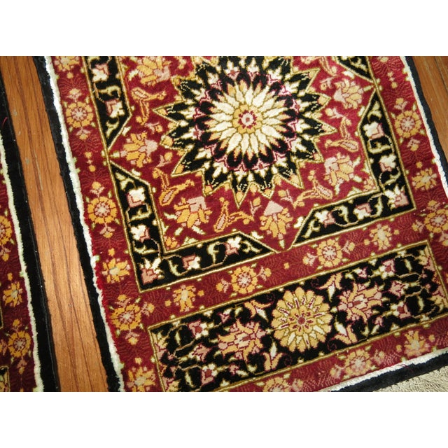 Early 20th Century Pair of Persian Silk Mats rug no. r4893 For Sale - Image 4 of 4
