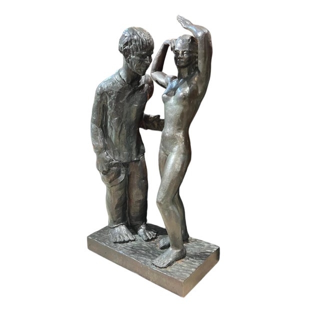 Large Bronze Figurative Sculpture by Firmin Vandewoude (1907-1994) For Sale - Image 11 of 12