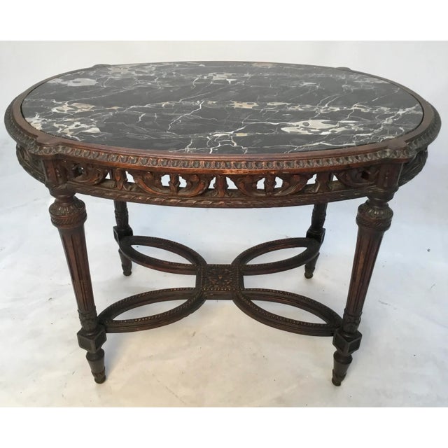 19th Century Louis XVI Style Carved Marble Top Side Table For Sale - Image 13 of 13