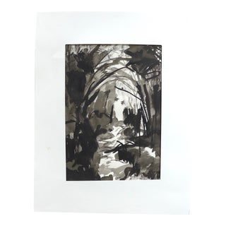 "In the Forest" Contemporary Landscape Ink Drawing on Paper For Sale