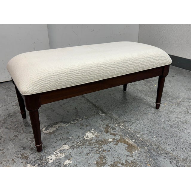 Traditional Shermag Furniture Upholstered Bench For Sale - Image 3 of 12