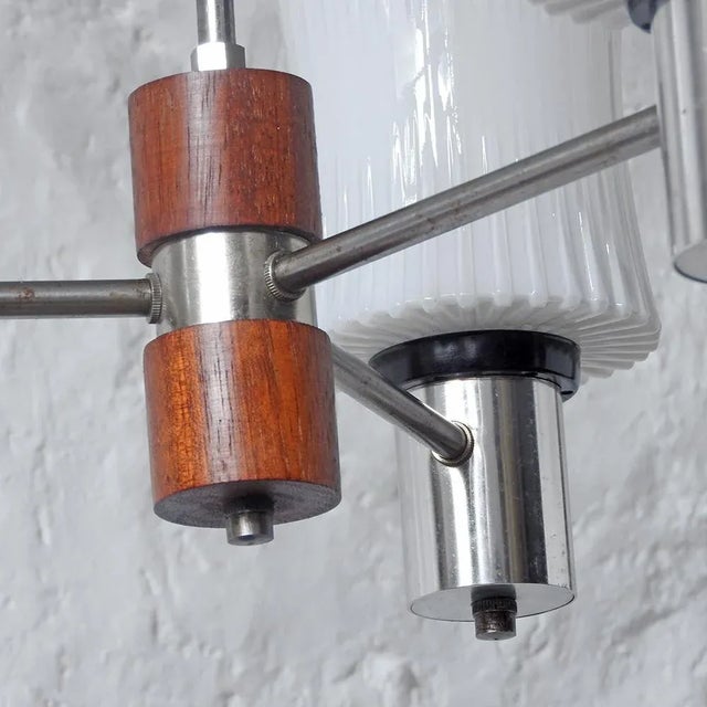 Vintage Finnish Chandelier with Chrome-Plating, 1960s For Sale - Image 6 of 13