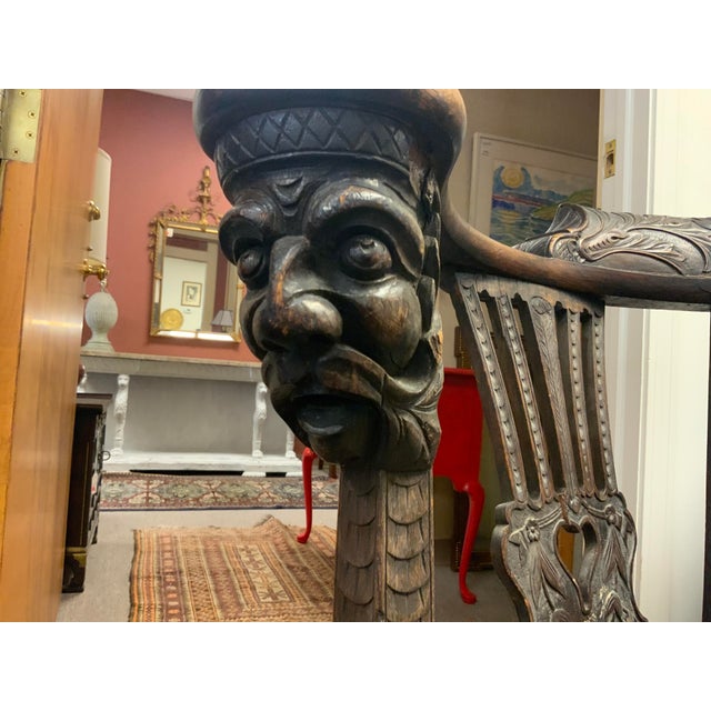 Late 19th Century Carved Oak Corner Chair For Sale - Image 11 of 18