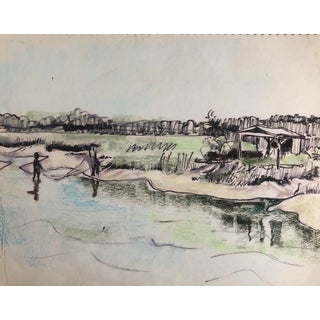 1966 Lowcountry Pawley's Island Marsh Scene South Carolina For Sale