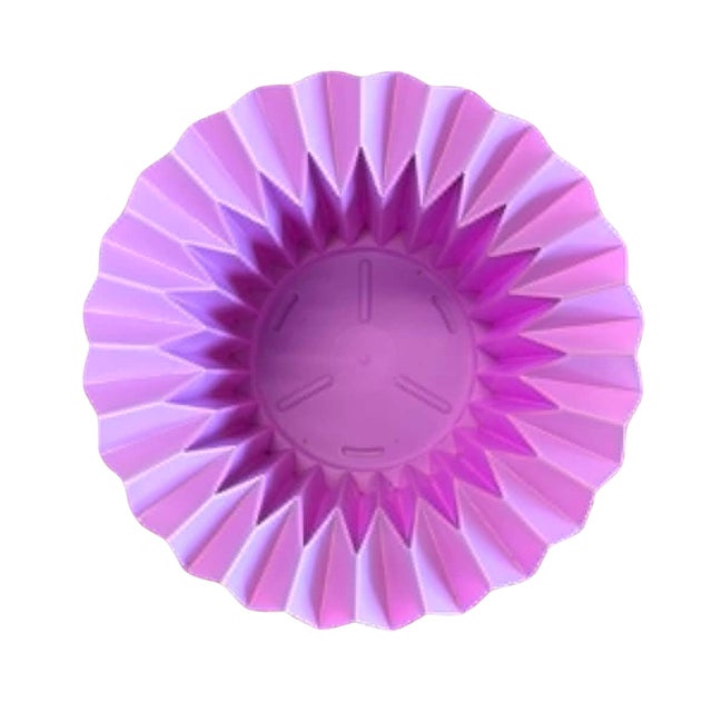 1980s Vintage Kosma Pleated Plastic Planter / Vase, West Germany For Sale - Image 5 of 6