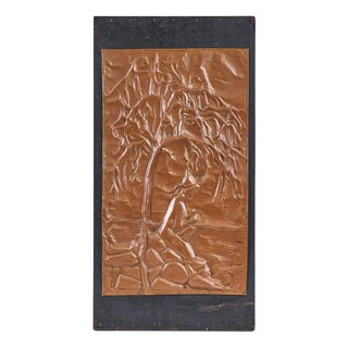 Embossed Copper Panel Sculpture with Natural Motifs, 1970s For Sale