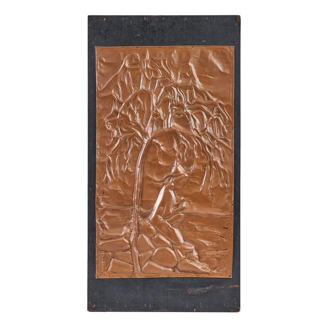 Embossed Copper Panel Sculpture with Natural Motifs, 1970s For Sale