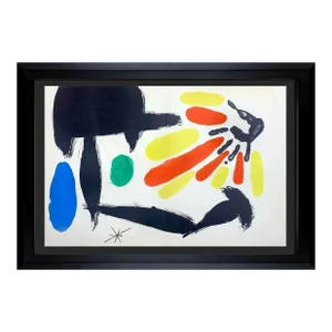 Joan Miro Original Ltd Lithograph Double W/Watermark Paper W/Frame Included