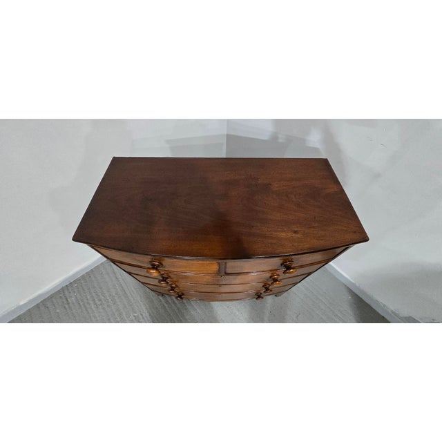 Mahogany Bow Front Chest Drawers, 1810 For Sale - Image 4 of 13