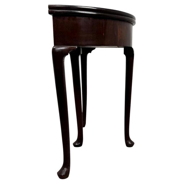 2000 - 2009 18th Century English Mahogany Demi-Lune Card Table For Sale - Image 5 of 11
