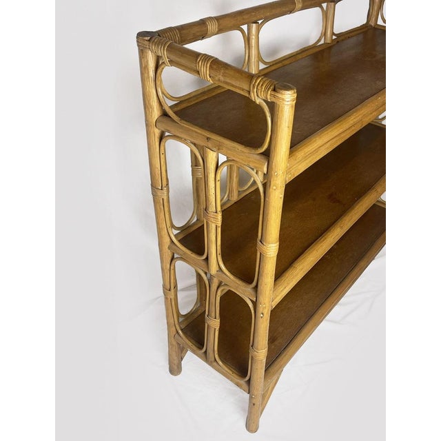 1970s Vintage Bamboo Wicker Display Shelves, 1970 For Sale - Image 5 of 13