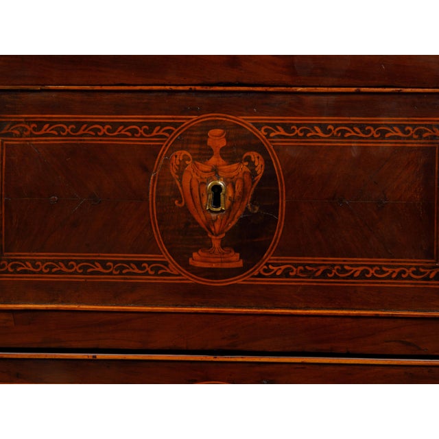 Neoclassical Petite Italian 18th Century Neoclassical Commode with Marble Top and Marquetry For Sale - Image 3 of 12