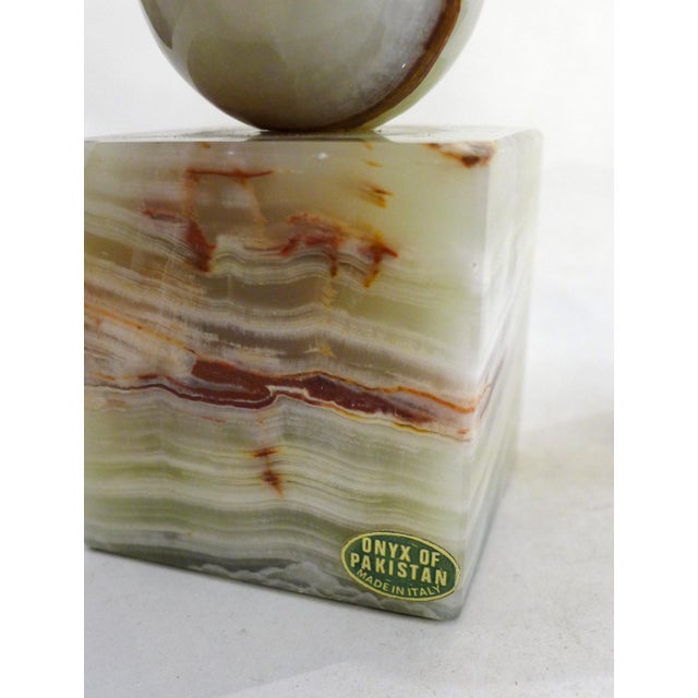 Gemstone Mid-Century Italian Modernist Sculptural Bookends in Onyx, 1950s, Set of 2 For Sale - Image 7 of 15