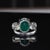 Statement Dinner Ring of Brazilian Emerald & Genuine Zircons in Silver Size 7 For Sale In Raleigh - Image 6 of 7