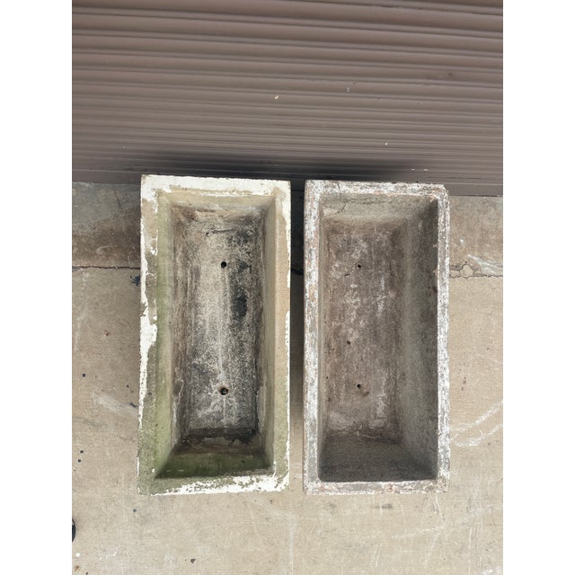 1920s Pair of Vintage New Orleans Garden District Cast Stone Rectangular Planters For Sale - Image 5 of 5